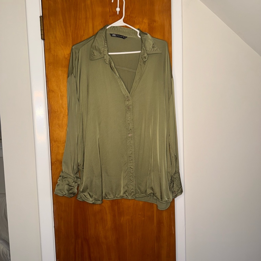 Zara Green Blouse